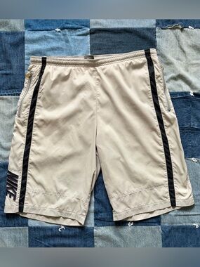 VTG 2000s Nike Track Athletic Shorts Grey Striped Sporty Baggy Y2K Size M